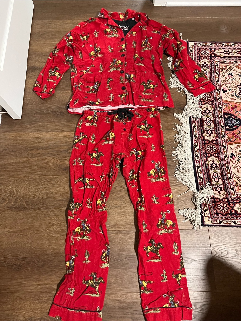 P.J. Salvage Red Cowboy Print Women's Pajama Set